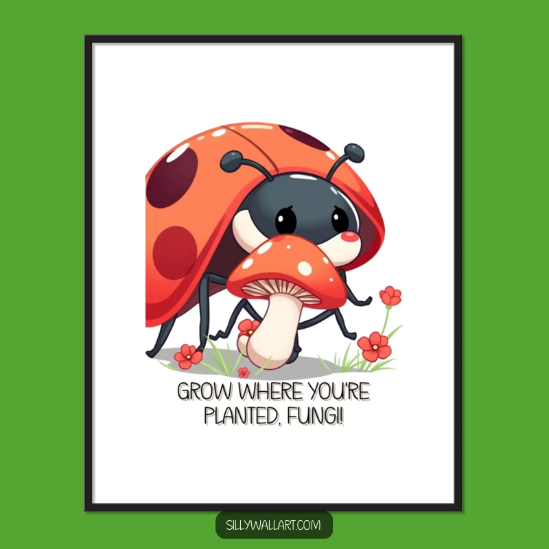 Free Printable Wall Art: Mushroom & Ladybug, Hilarious DIY Decor Gift