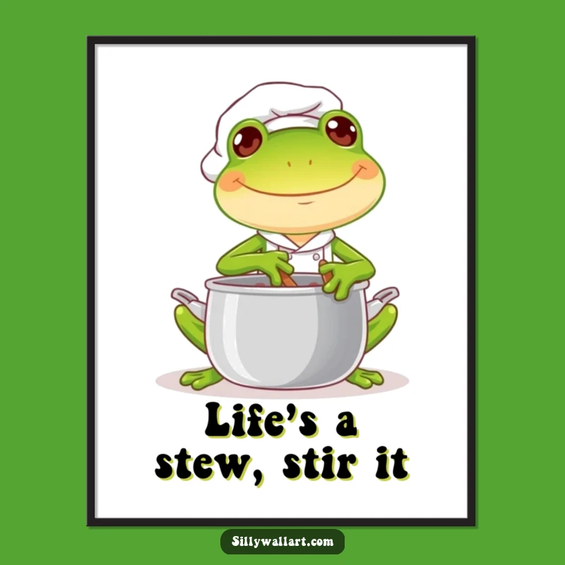 Free Printable Frog Chef Wall Art - Whimsical & Funny Downloadable Decor for Your Space
