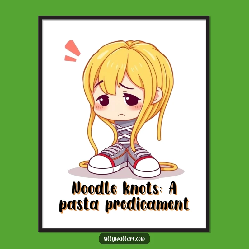 Free Printable Spaghetti Wall Art: Confused Noodle Funny Downloadable Gift for Kitchen Decor