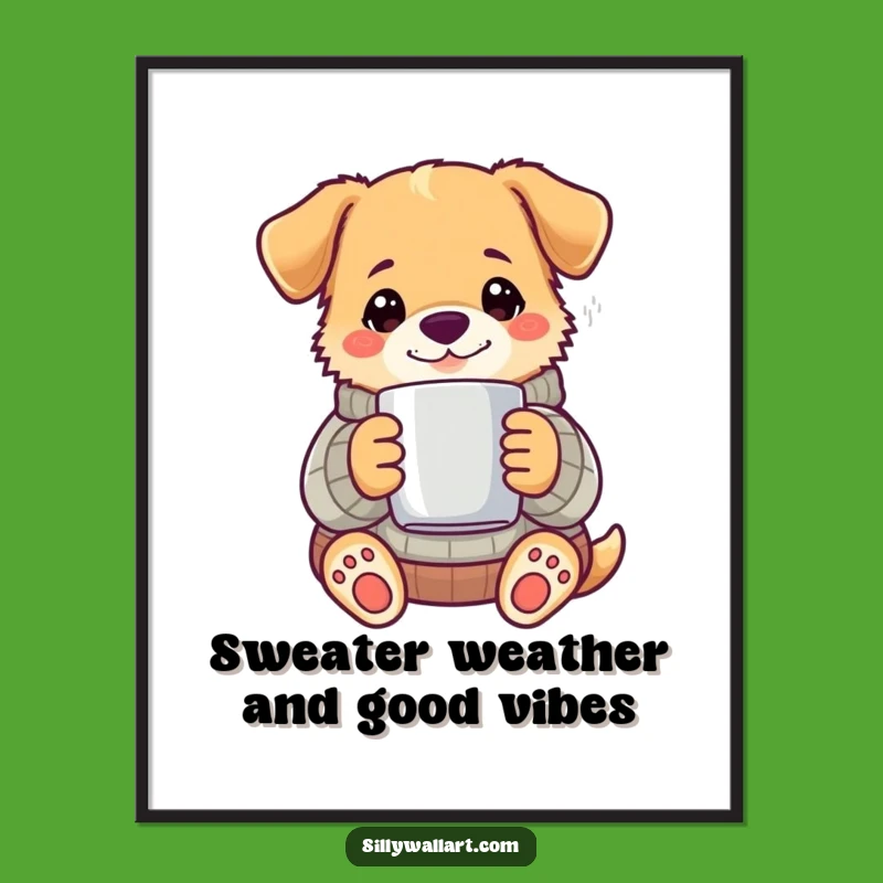 Funny Free Printable Wall Art: Cozy Dog - Hilarious Downloadable Decor for a Relaxing Vibe!