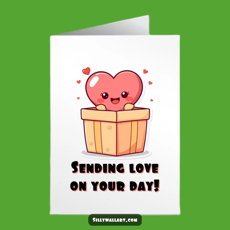 Free Printable Funny Heart Birthday Card: Gift Box Surprise Downloadable Gift
