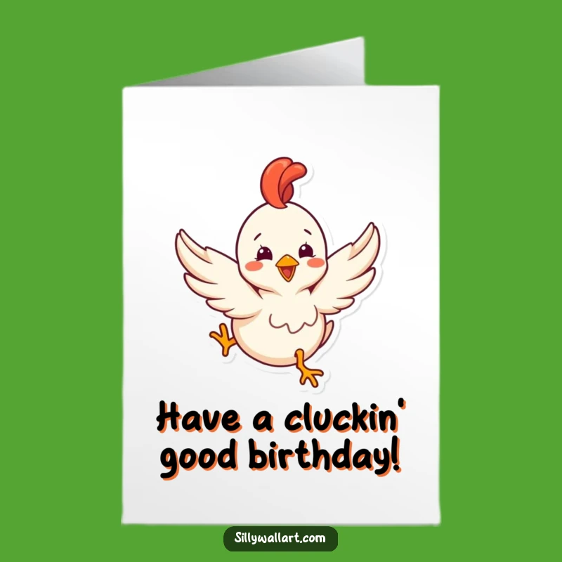 Free Printable Rubber Chicken Birthday Card: Flying Fun Funny Downloadable Gift for Gag Lovers