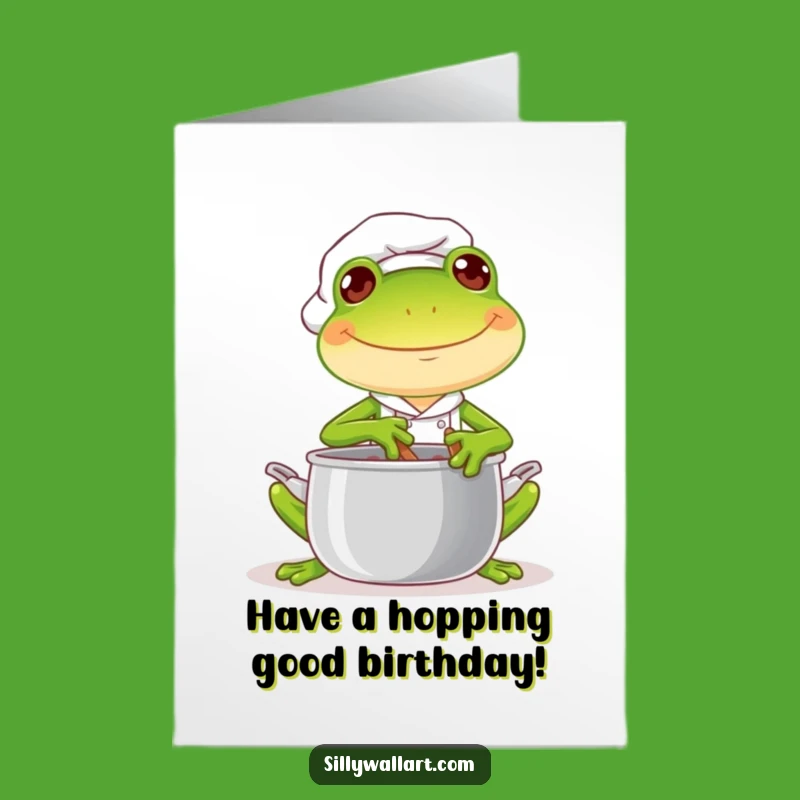 Free Printable Frog Chef Birthday Card - Fun & Funny Downloadable Gift for Leapin' Good Times!