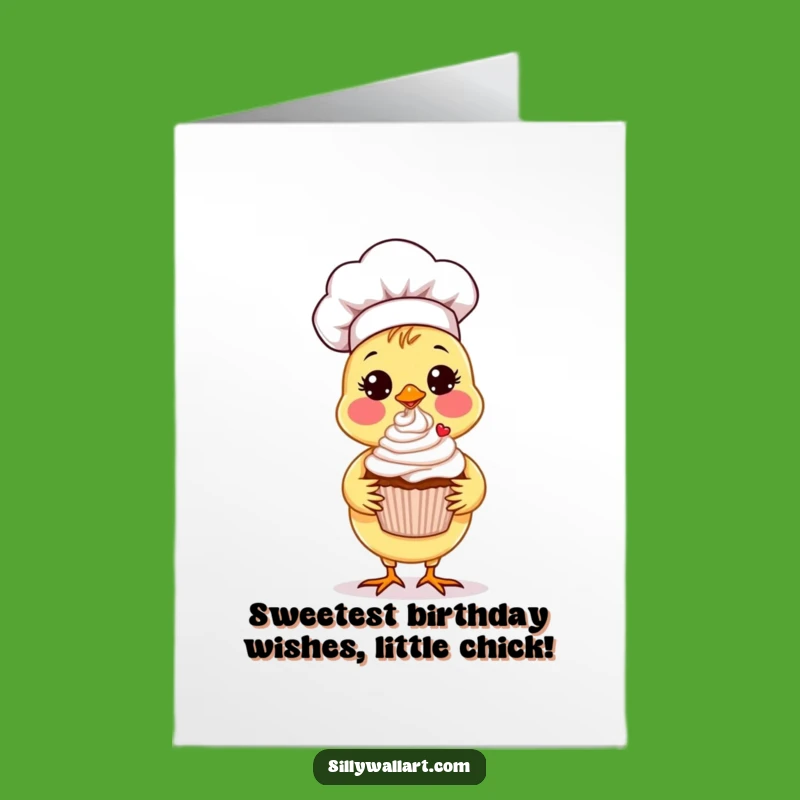 Free Printable Chick Chef Birthday Card: Sweet Cupcake Baker Downloadable Gift!