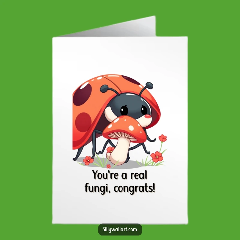 Free Printable Congrats Card: Mushroom & Ladybug for Funny DIY Gift