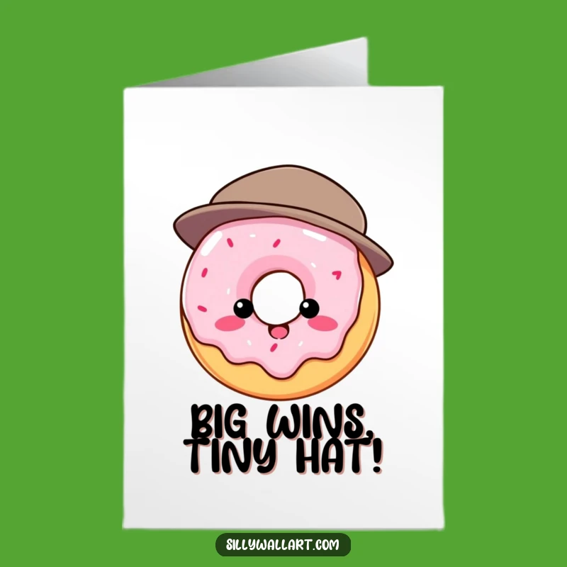 Free Printable Congratulations Card: Tiny Hat Donut - Downloadable & Print at Home