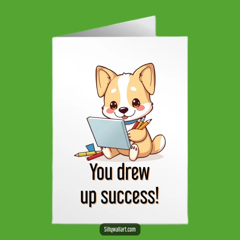 Free Printable Dog Artist Card: Celebrate Success with a Sketchy Superstar!