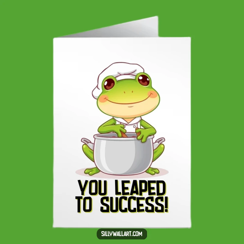 Free Printable Frog Chef Congrats Card - Hoppy & Funny Downloadable Celebration!