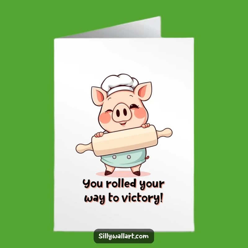 Free Printable Pig Chef Congrats Card: Winking Baker Downloadable!