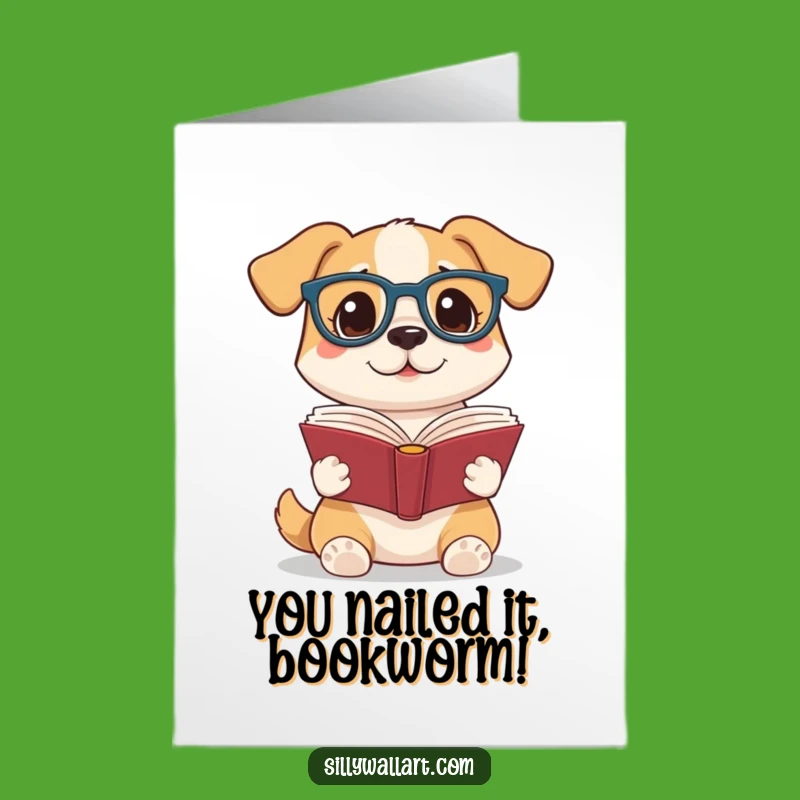 Free Printable Dog Congratulations Card: Scholar Pup Achieves Success, Downloadable Gift!