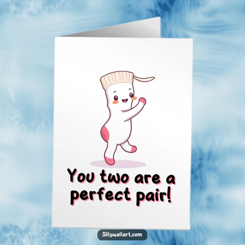 Funny Free Printable Congratulations Card: A single sock energetically dancing the tango with a floating dryer sheet.