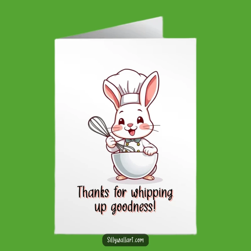 Free Printable Bunny Chef Thank You Card: Whisking Gratitude Downloadable Gift!