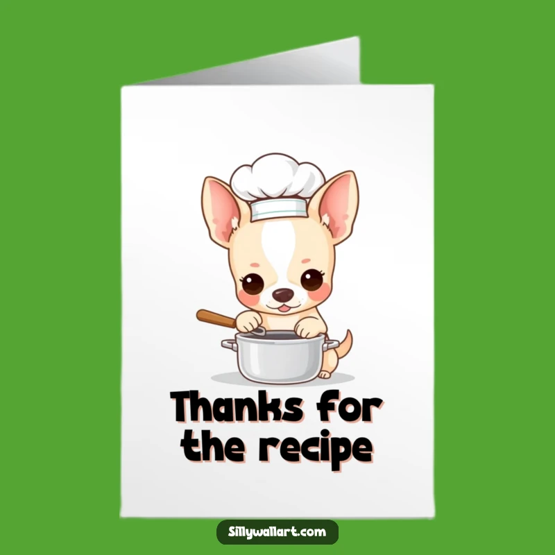 Free Printable Chef Chihuahua Thank You Card: Funny Dog Downloadable Gift