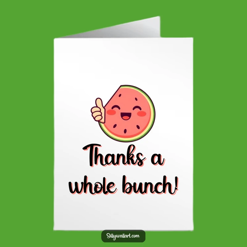 Free Printable Funny Watermelon Thank You Card: Thumbs Up Fruit Downloadable Gift