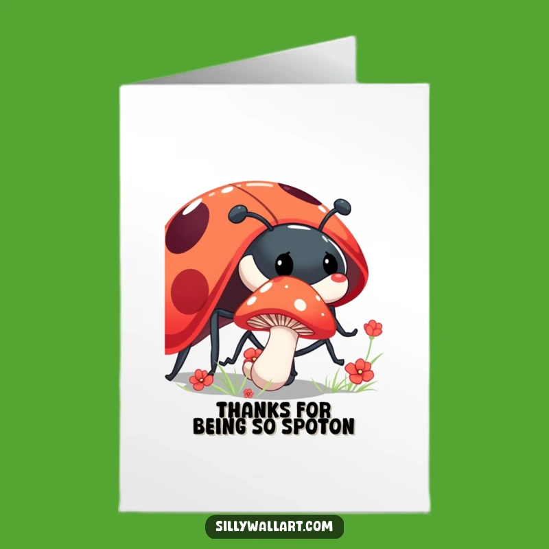 Free Printable Thank You Card: Mushroom & Ladybug, Funny DIY Gift