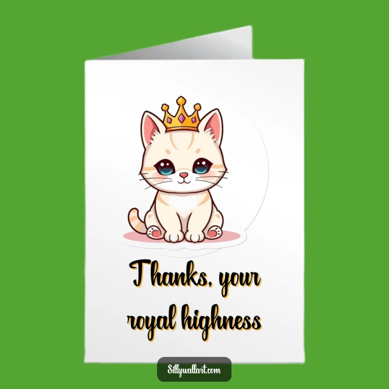 Free Printable Thank You Card: Royal Cat's Gracious Thanks Downloadable Gift