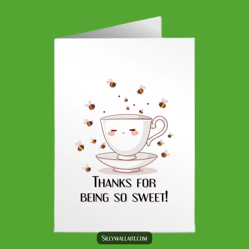 Hilarious Free Printable Thank You Card: Bee Juggling Teacup - Downloadable & Fun!