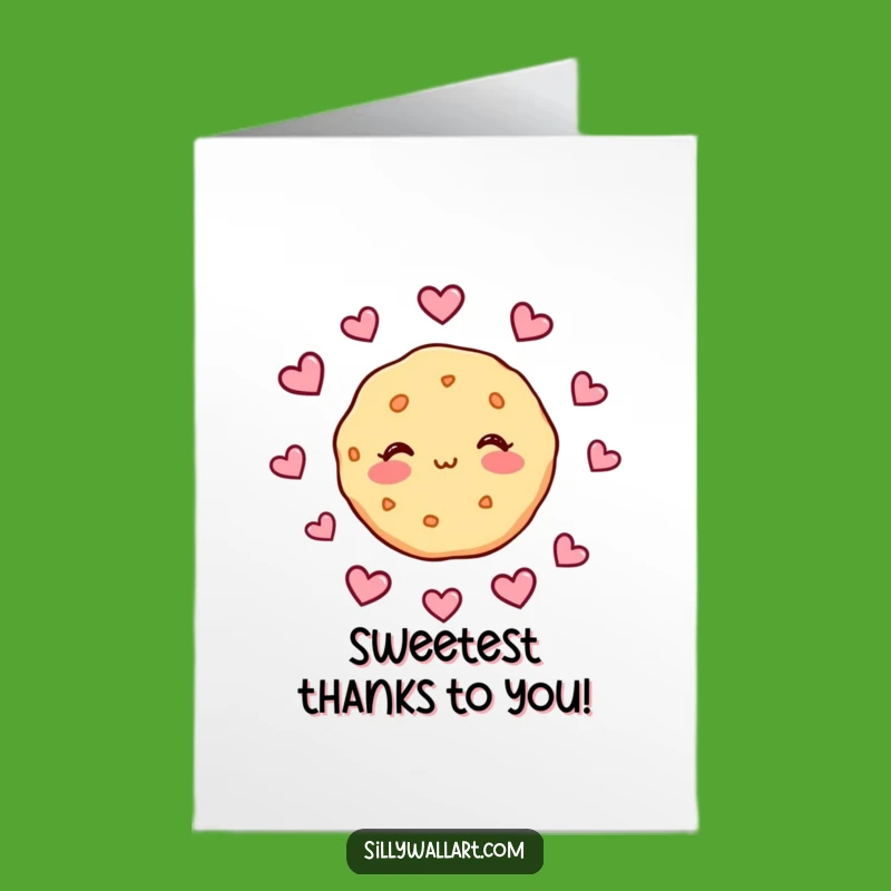 Free Printable Thank You Card: Blushing Cookie's Sweet Thanks, Funny Downloadable Gift
