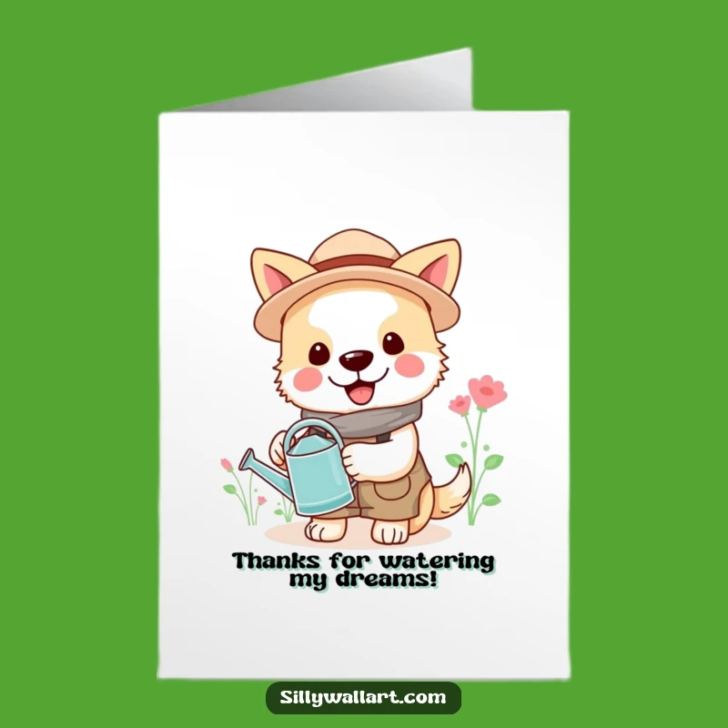 Free Printable Thank You Card: Gardening Dog, Grateful Downloadable Gift