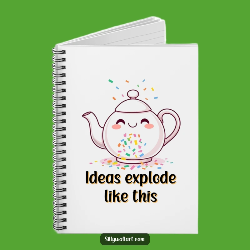 Funny Confetti Teapot Notebook: Jot Down Ideas with This Cheerful Journal
