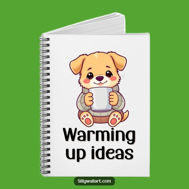 Funny Cozy Dog Sweater Notebook - Warm Canine Journal Gift