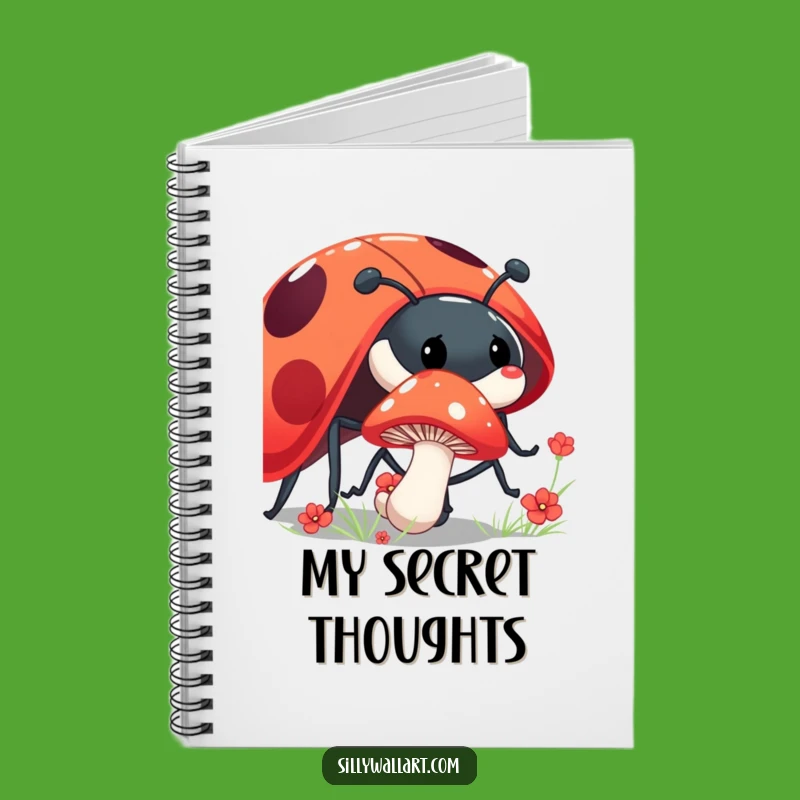 Funny Shy Mushroom Notebook: Ladybug Journal, Perfect for Nature Notes Funny Gift