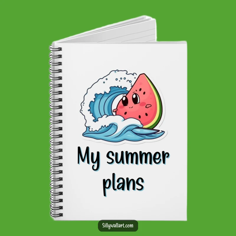Funny Watermelon Surf Notebook - Hilarious Journal for Summer Ideas
