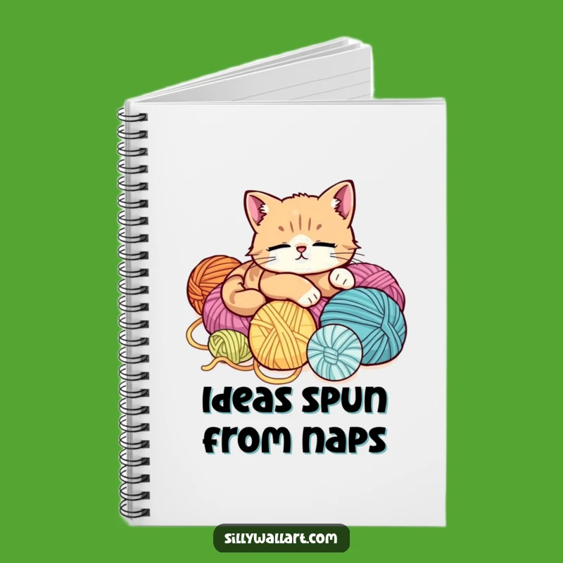 Funny Relaxed Cat Notebook - Cute Yarn Lover Journal Gift