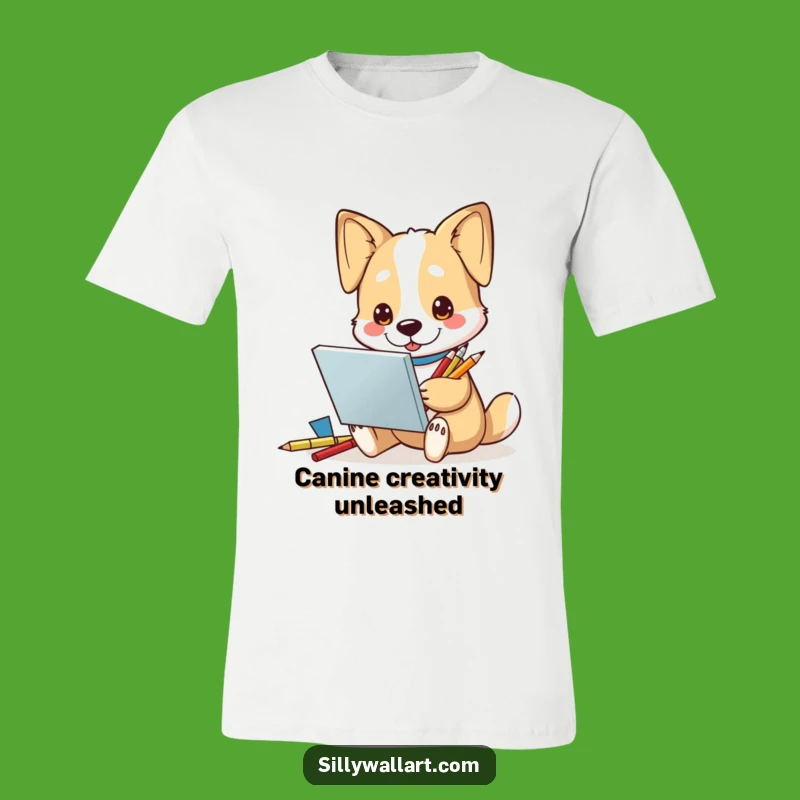 Funny Dog Artist T-Shirt: Inspired Canine Creates Masterpiece, Hilarious Gift for Art Lovers