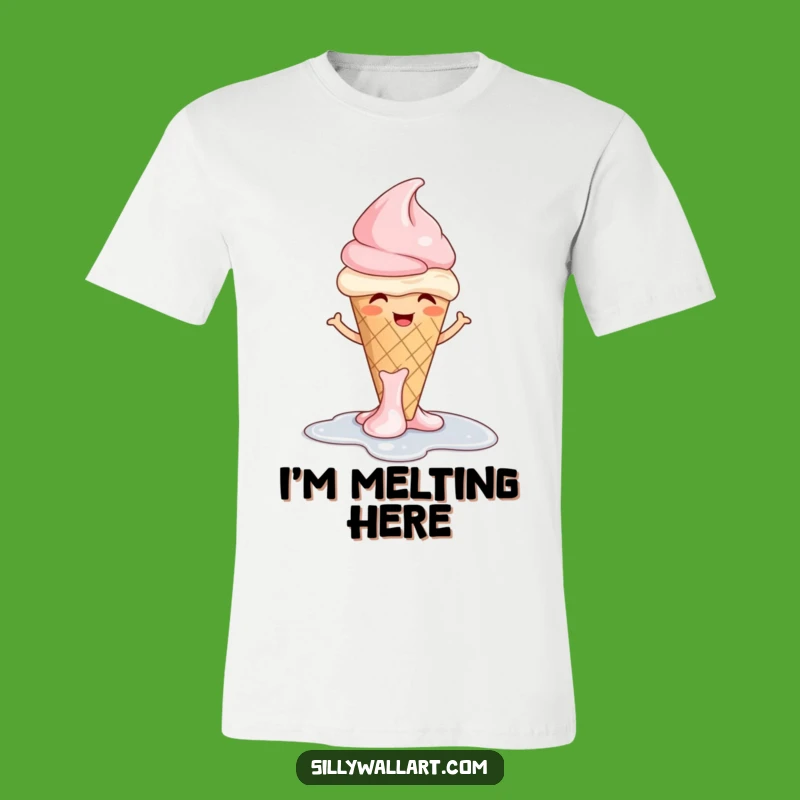 Funny Giggling Ice Cream T-Shirt: Melting Cone Shrug Tee, Perfect Silly Funny Gift