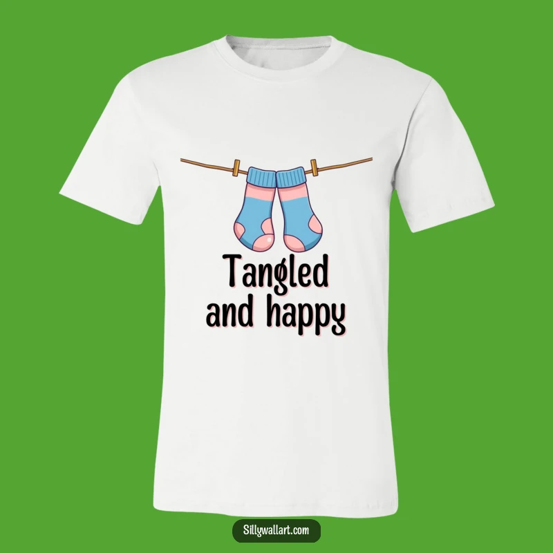 Funny Tangled Socks T-Shirt: Hilarious Laundry Day Kite Tee
