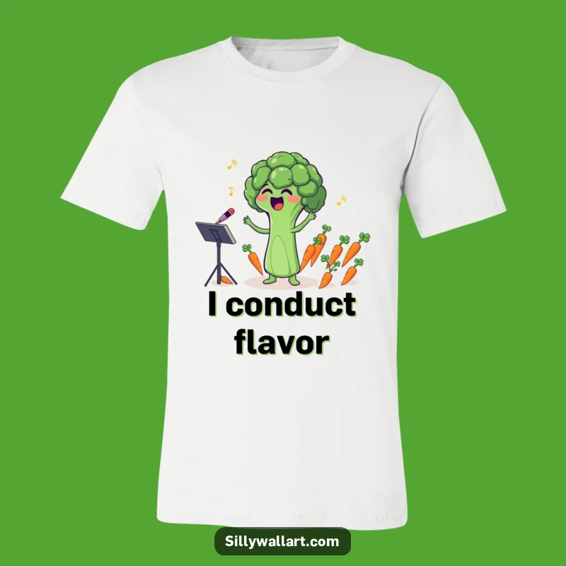 Funny Broccoli Conductor T-Shirt: Hilarious Veggie Music Tee for Foodies