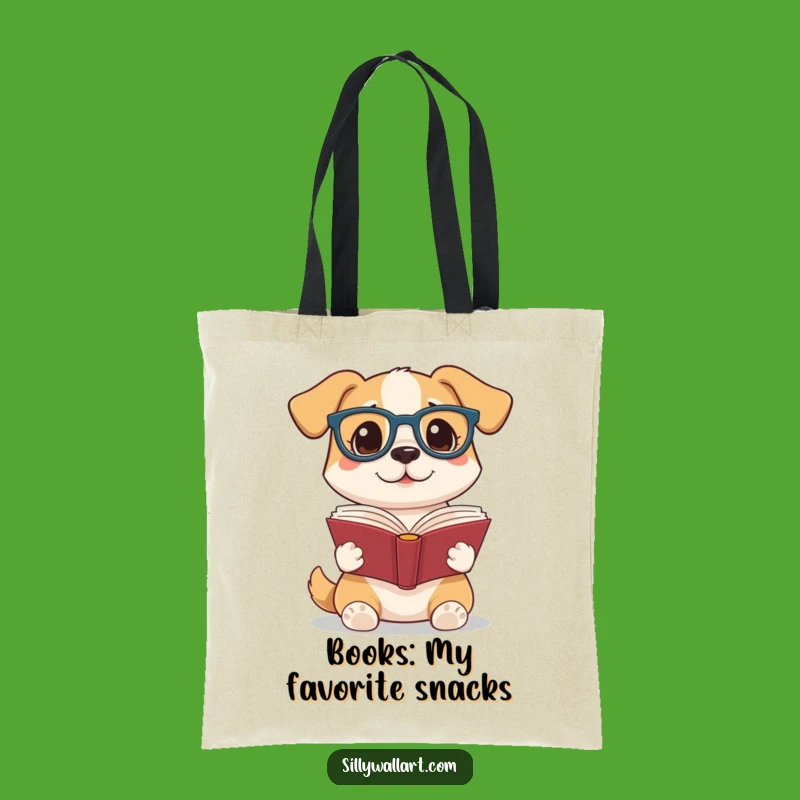 Funny Reading Dog Tote Bag: Carry Your Books with This Pup's Literary Flair