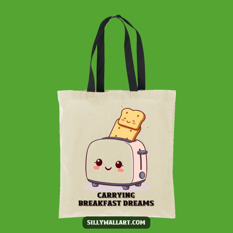 Funny Toaster Toast Launch Tote Bag: Hilarious Breakfast Accessory