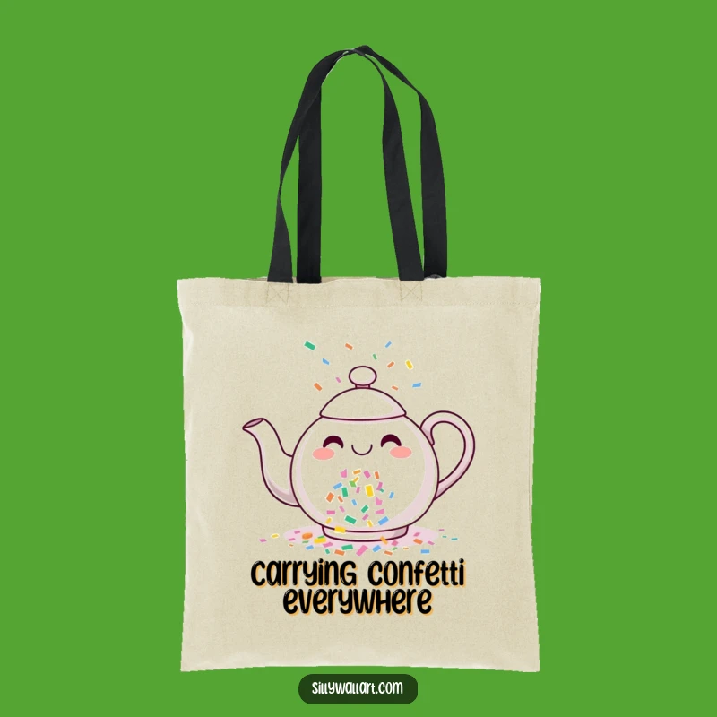 Funny Confetti Teapot Tote Bag: Carry Your Fun and Essentials in Style