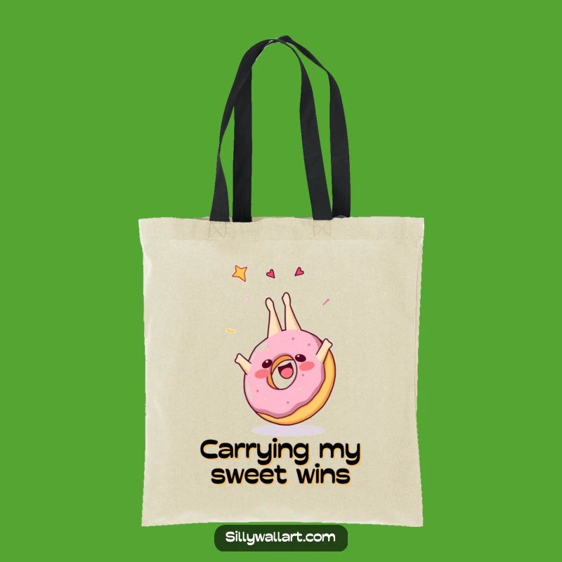Funny Cheerful Donut Somersault Tote - Hilarious Bag for Sweet Essentials