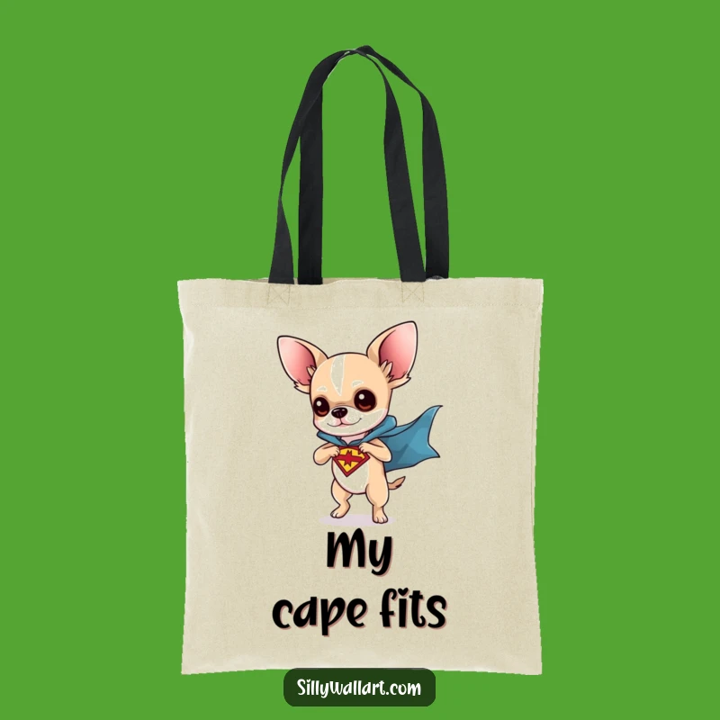Funny Chihuahua Superhero Tote Bag: Carry Your Essentials with Heroic Style