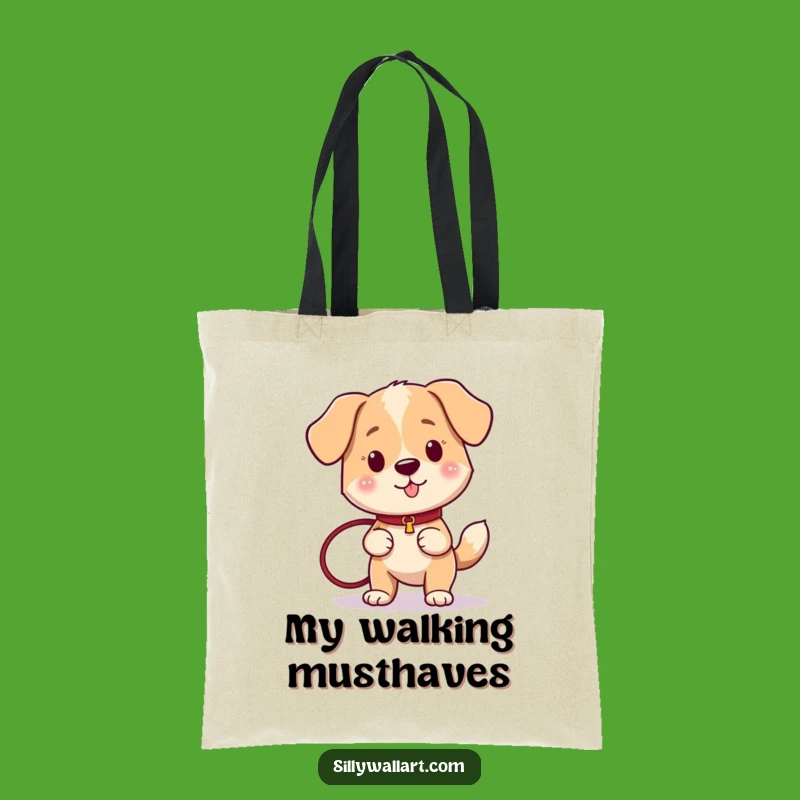 Funny Ready Dog Leash Tote Bag - Wagging Tail Canine Carry-All