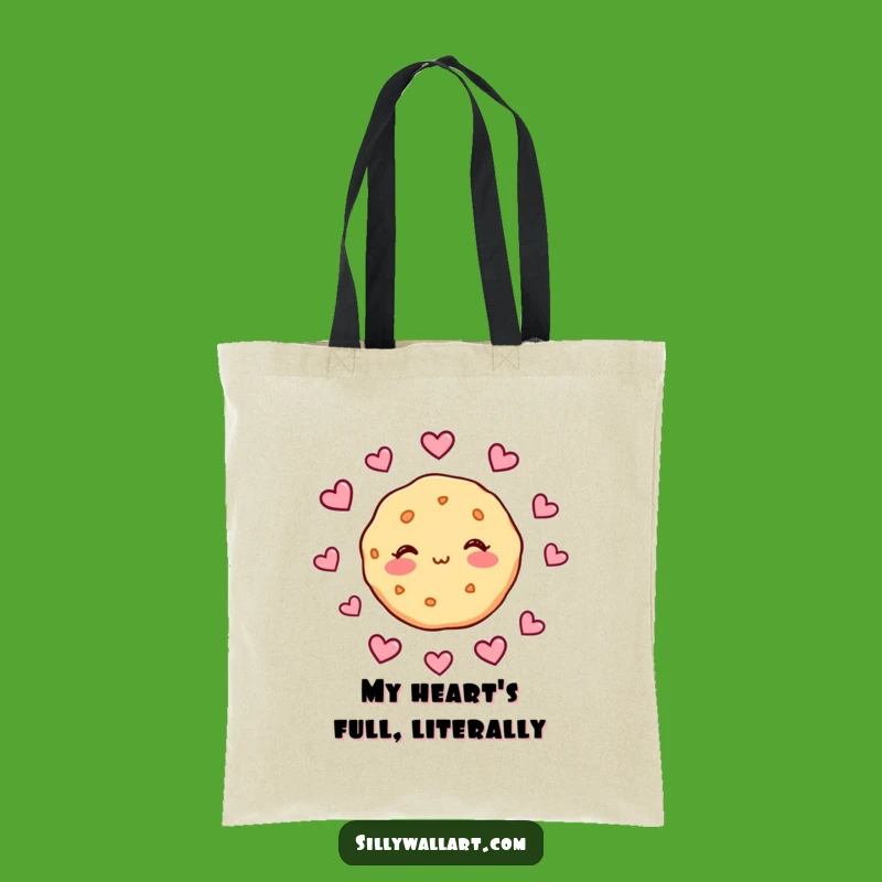 Funny Blushing Cookie Hearts Tote Bag - Hilarious Gift for Carrying Sweet Treasures